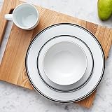 Amazon Basics 16-Piece Dinnerware Set Porcelain Plates Bowls Microwave view 7
