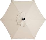 TWSOUL Replacement Parasol Fabric Cover 2.7 m 6 Ribs White UV30+ Canopy