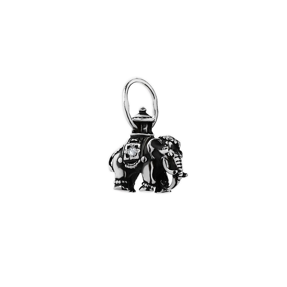 NKlaus Silver Exclusive 925 Sterling Silver Pendant Orthodox Elephant with Zirconia 6294