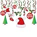 Konsait Christmas Hanging Swirl Decoration Kit(30pcs), Merry Christmas Swirls Garland Foil Hanging Ceiling Decoration for Xmas Winter Wonderland Holiday Party Decor Supplies,Already Assembled