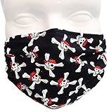 Breathe Healthy Dust, Allergy & Flu Mask - Comfortable, Washable Protection from Dust, Pollen, Allergens, Cold & Flu Germs with Antimicrobial; Asthma Mask; Skull Pattern Mask (Adult, Crossbones)