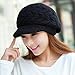 HINDAWI Winter Hats for Women Girls Warm Wool Knit Snow Ski Skull Cap with Visor,Black