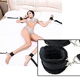 Tracy's Dog Under Bed Restraint Kit with Hand Cuffs Ankle Cuff Bondage Collection For Male Female Couple (Black)