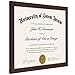 Americanflat 8.5x11 Diploma Frame in Mahogany with Shatter Resistant Glass - Horizontal and Vertical Formats for Wall and Tabletop