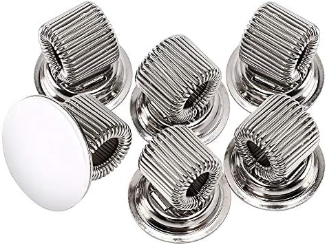 AFASOES 6Pcs Pen Holder Clips Self Adhesive Pen Clip Single Metal Pen Stationery Clip with Elastic Adjustable Spring Loop Fit Any Size Pens for Desk Computer Car Bulletin Board Clipboards(Sliver)