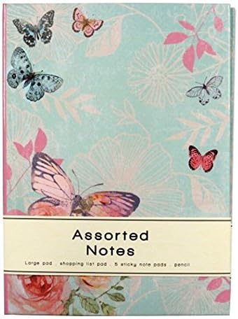 Assorted Sticky Notes Book With Shopping List Pad Butterfly & Rose Design