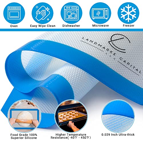 Silicone Baking Mat Set of 2 2 Half Sheets + 1 Adjustable Silicone