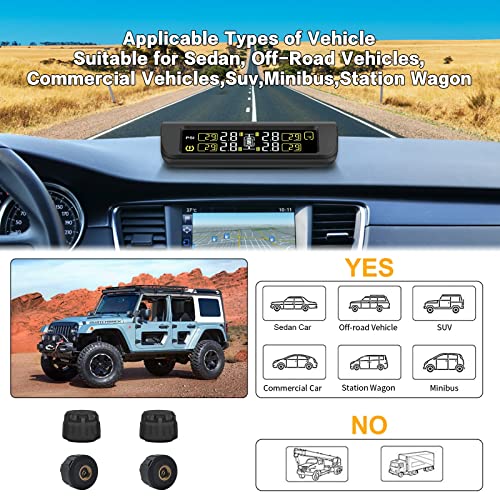 Easesuper Tire Pressure Monitoring System, Wireless Tire Pressure