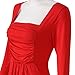 YesFashion Women Ruched Square Neck Slim A-line Top Tunic Dress Shirt