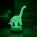 Dinosaur Illusion Night Light for Kids Birthday Gifts Optical Desk Lamp Table Touch Nursery Walking Animals Party Western Christmas Gift Children Room Decor 7 color Changing USB Crackle Diplodocus