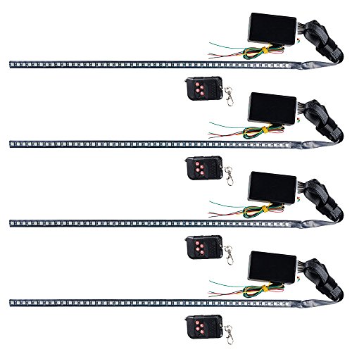 4X Set 7-Color 48 SMD Scanning LED 22" Knight Rider Strip Light Turn Signal Light Car Interior Lighting Decoration