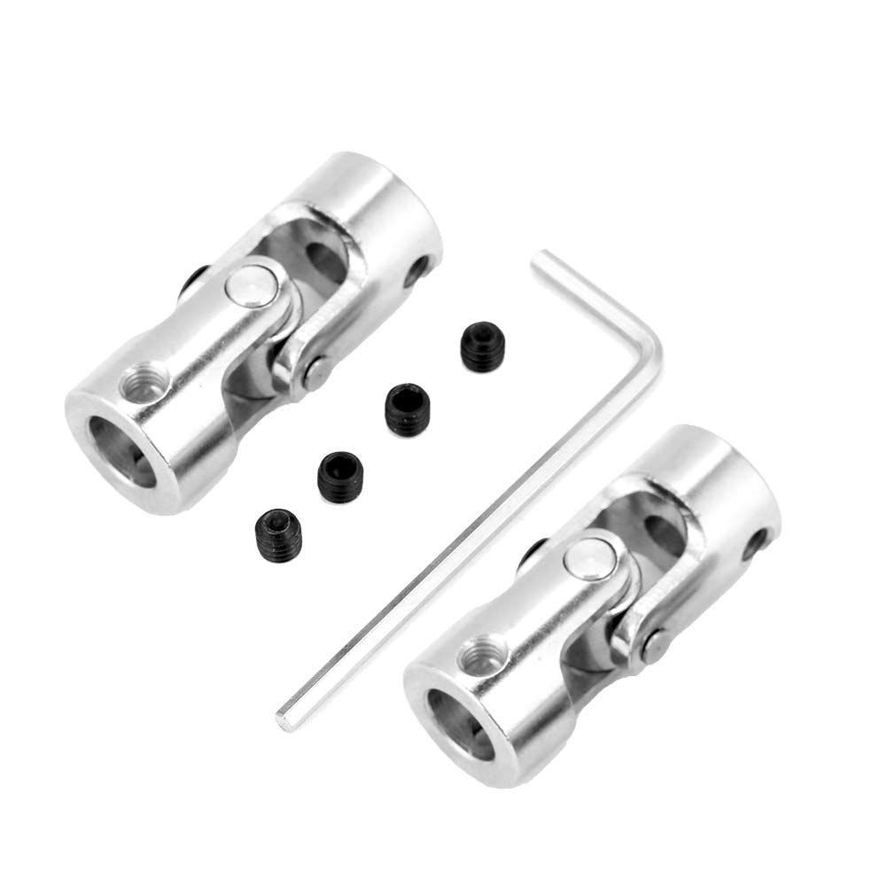Universal Joints, 2Pcs Shaft Joint DIY Steering Length 35mm OD 14mm Motor Connector for Connecting Model Cars, Model Ships and Robots(Inner diameter 8 * 8mm)