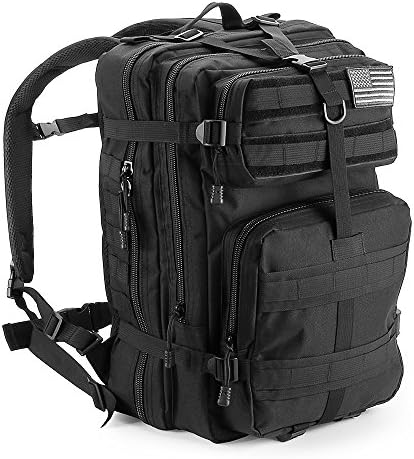 Military Tactical Backpack Large Army Backpack 3 Day Assault Pack Molle Bug Out Bag for Outdoor Hiking Camping Trekking Hunting Multiple Color (Black, Large, 50L)