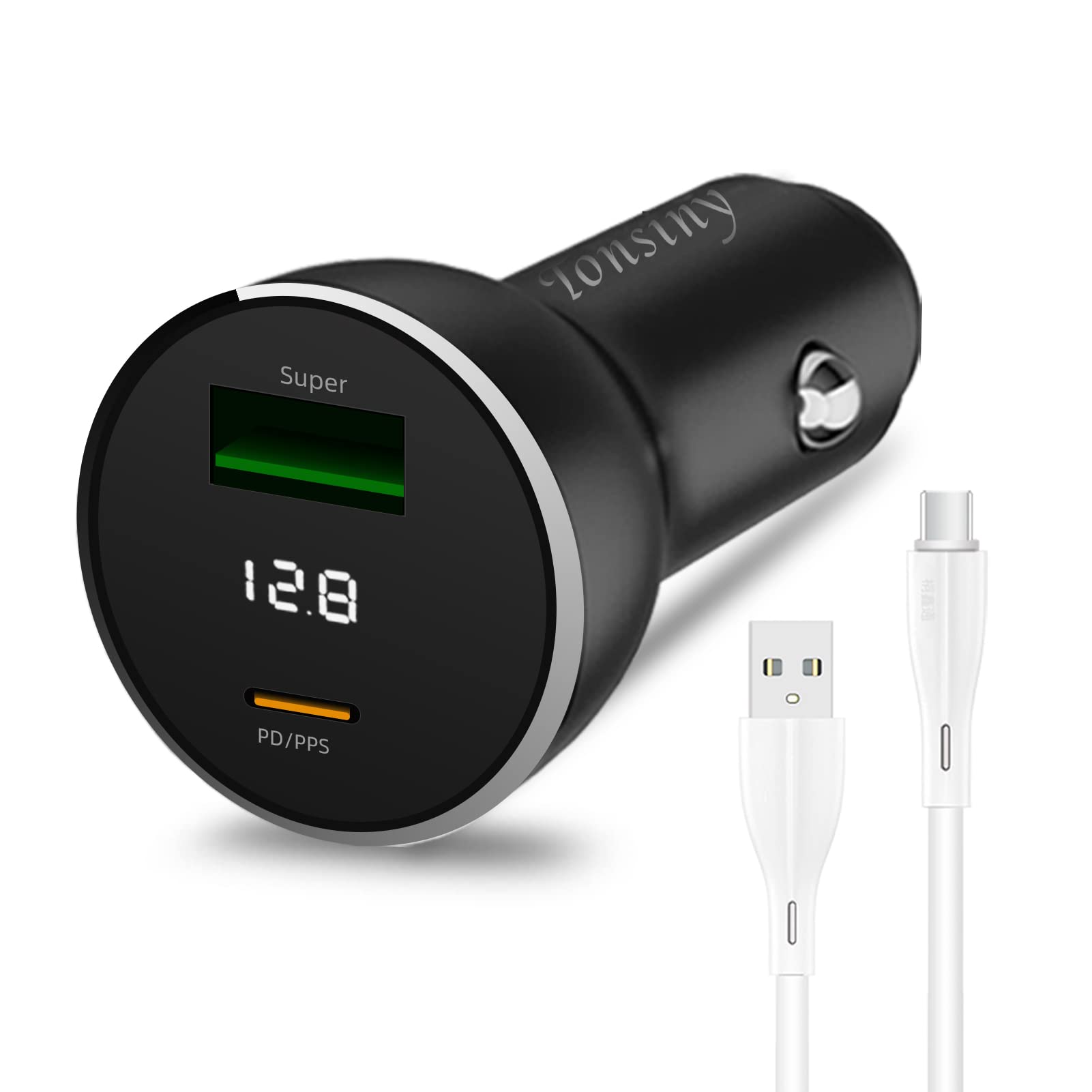 Supervooc Car Charger with cable 1.5m for OPPO Find X 9 8 5 3 Reno 14 13 12 8/A96 Warp Car adapter for Oneplus Open 15 13 12 Nord 2T/Nord CE, 2 Port 12V Cigarette Lighter charger for Realme 15 14 13