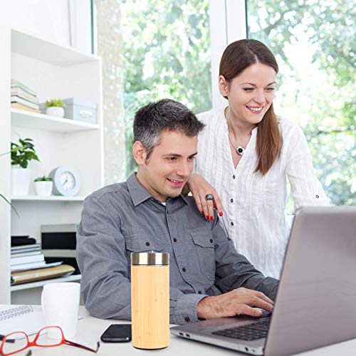 Buzzlife Bamboo Inner 304 Stainless Steel Insulated Water Bottle Eco