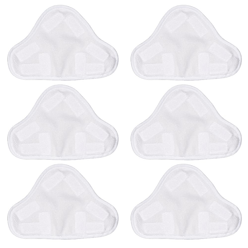 Bluwhale 6 Pack Washable Microfibre Steam Mop Pads Floor Replacement Pads Compatible with H2O H20 X5