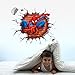 Spiderman 3D Cracked Children Themed Art Boy Room Wall Sticker Home Decal Dec...