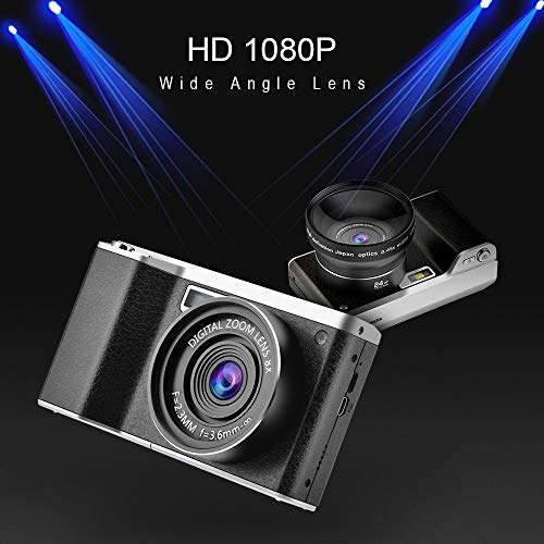 Digital Camera,Vlogging Camera 4.0 Inch Touch Monitor 24MP FHD 1080P Wide Angle Lens YouTube Camera 8X Digital Zoom Camera with Flash Microphone