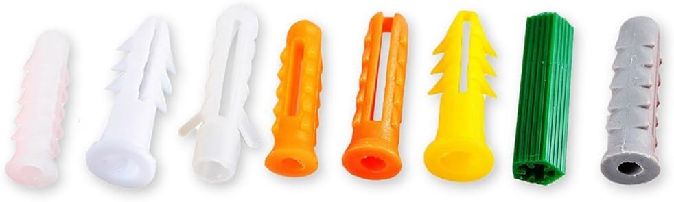 Besmelody Plastic Ribbed Anchors Assortment Kit 120pcs