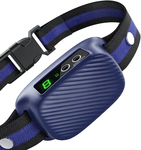 Dog Bark Collar for Large Medium Dogs,Automatic Barking Collar with 3 Training Mode,Rechargeable Anti Bark Collar with 8 Adjustable Sensitivity & 3 Effective Training Modes Sapphire Blue
