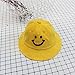 Smiley Face Embroideried Fisherman Bucket Hat,Crytech Fashion Hipster Plain Packable Uv Protection Fishing Sun Cap Casual Wild Solid Outdoor Travel Visor for Couples Teens Boy and Girl (Yellow)thumb 4