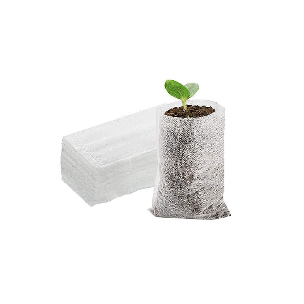 SEIWEI 100Pcs Non-woven Nursery Bags Biodegradable Plant Growing Environmental Bags Seedling Pots Plants Pouch Garden Supply