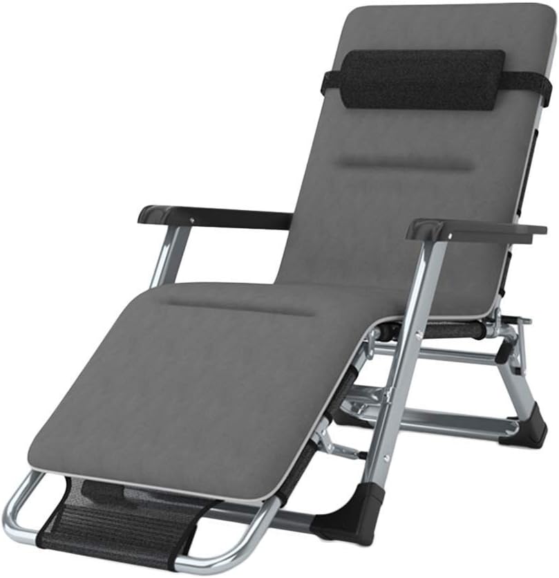 CHAIRQEW Patio Lounger Oversize Zero Gravity Recliner Padded Chair Heavy Duty Reclining Suitable for Gardens Courtyards Swimming Pools Support200kg (Color : Black with Cushions)