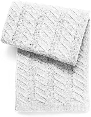 Esteffi Chunky Cable Wool-Blend Baby Blanket, Ivory