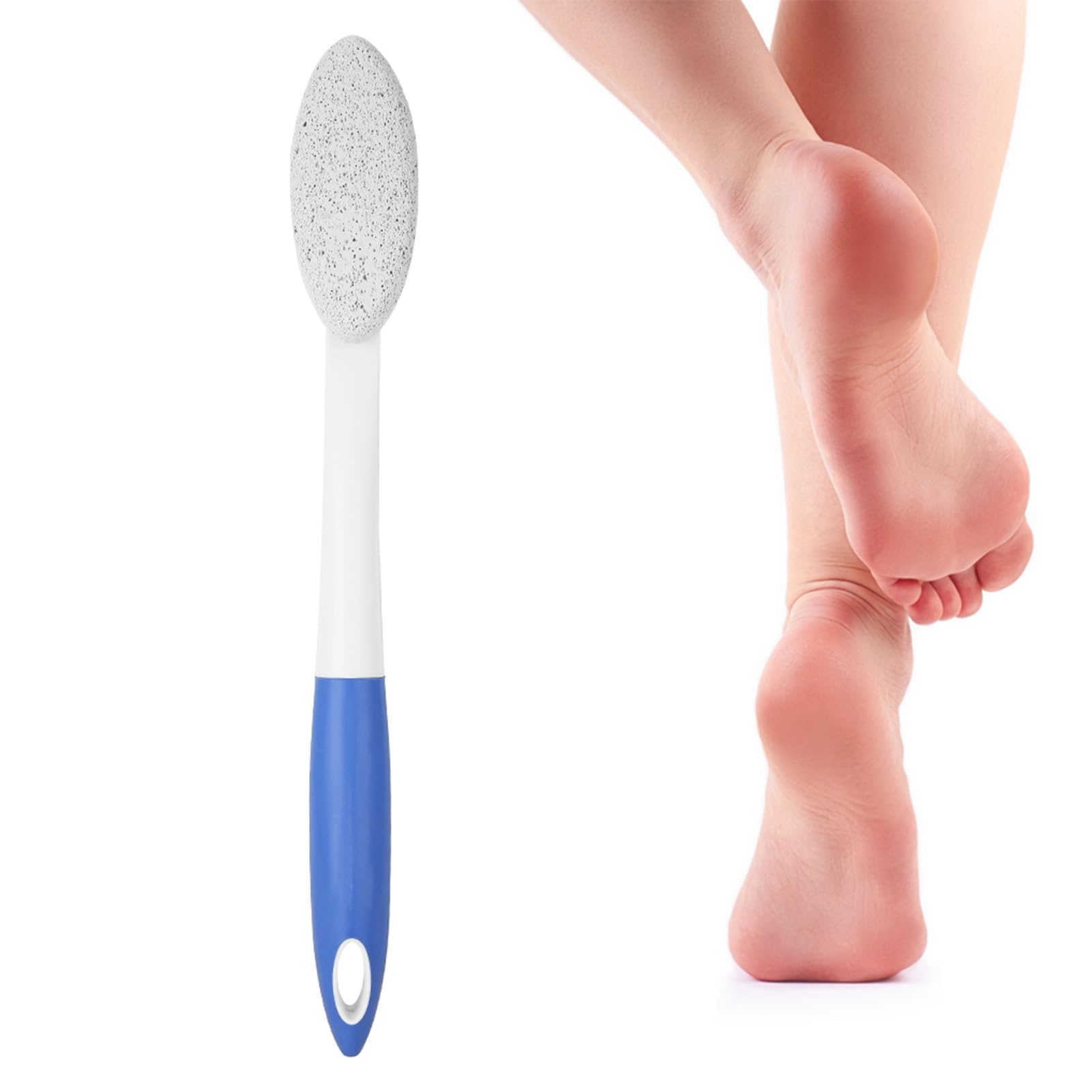 Sonew Pumice Stone Foot Scrubber for Removing Dead Skin and Smoothening Cracked Hard Skin, Long Handle Foot File for Home Travel