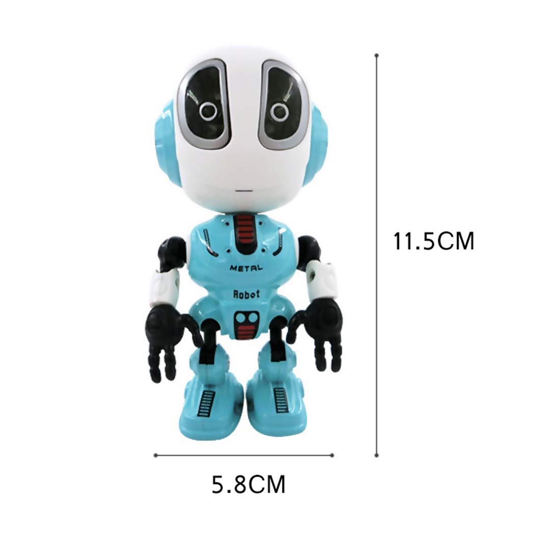 Angoo Kids Voice Changer Recording Smart Robot Toys, 360 Rotating with Lights & Music,Best Early Educational Development Gift, Christmas Year and Birthday Gift (Blue)