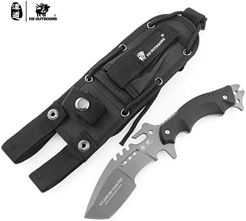 HX OUTDOORS Army Survival Tactical Knife Outdoor Tool Fixed-Blade Knives Camping Hiking Tools (Reaper)
