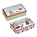 Juvale Christmas Cookie Tins, Tin Box with Lid (7.5 x 4.5 x 2.1 In, 2 Designs, 2 Pack)