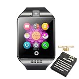 Bluetooth Smart Watch Phone Mobile Phone Unlocked Universal GSM Bluetooth 4.0 NFC Music Player Camera Calendar Stopwatch Sync for Android iPhone Google Huawei Smartphones Plus Backup Battery (Gary)