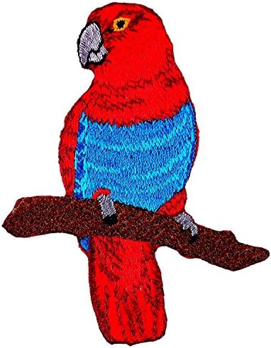Parrot Red Bird Embroidered Iron on Patch