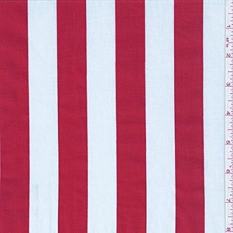 Amazon Com 60 Red White One Inch Stripe Print Fabric 15 Yards
