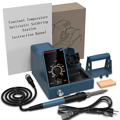 Soldering Station,HANMATEK Soldering Iron - Soldering Iron Station, weller Soldering Iron 392℉-896℉ Temperature Adjustable,6 seconds rapid heating Soldering kit with Solder Bracket SD1