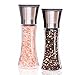 COLIBYOU Salt and Pepper Grinder Set of 2 - Brushed Stainless Steel Manual Salt Mill and Pepper Mill; 6 oz Tall Refillable Glass Body; 5 Grade Adjustable Ceramic Rotor; Salt & Pepper Shaker
