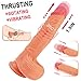 Thrusting Rotating Dildo Sex Toy for Women with 10 Vibration Modes 6 Thrusting & Rotating Actions for G Spot Clitoral Anal Stimulation, PALOQUETH Realistic Cock Vibrator Thruster,Strong Suction Cup