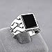 chimoda Sterling Silver Rings for Men - Cuban Link Mens Sterling Silver Ring with Black Onyx Stone, Anillos Para Hombre (9)