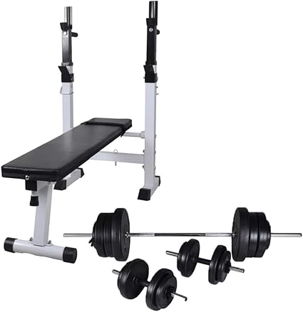 Binzhoueushopping Banc Inclinable Avec Rack Halteres Et Set D Halteres 60 5 Kg Banc Multifonction Musculation Amazon Fr Sports Et Loisirs