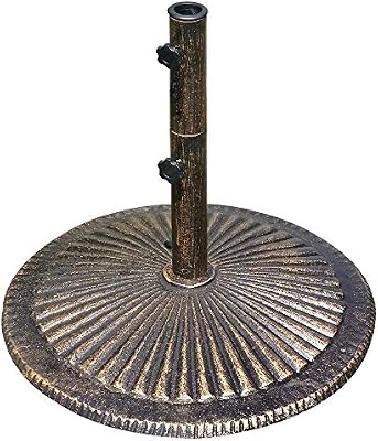Amazon Com 80 Lb Classic Cast Iron Umbrella Base In Bronze Patio Umbrella Bases Garden Outdoor