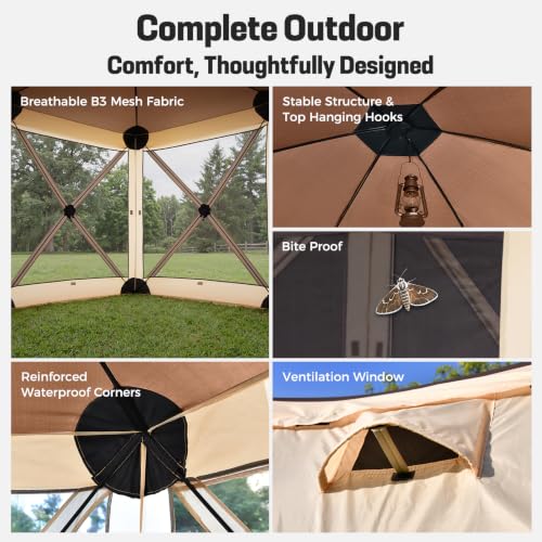 Tecoom 12x12ft Pop Up Gazebo Tent Review: 6-Sided Canopy Shelter with Mesh Walls image 36