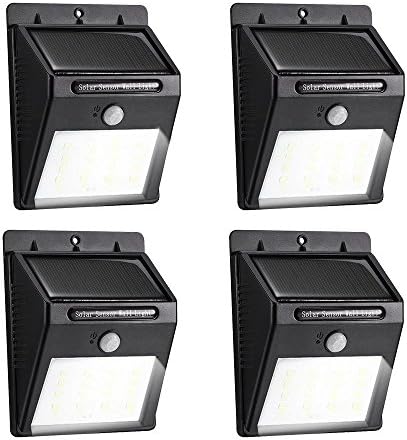 Sonlipo 16 LED Solar Light Wireless Waterproof Motion Sensor Outdoor Wall Light Solar Power LED Motion Activated Auto On/Off Light for Garden Patio Yard Path (4 Packs 16 LED)