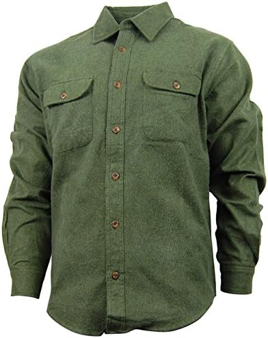 Men's Button Down Soft Brushed Chamois Shirt | Warm Cotton Flannel | Long Sleeve