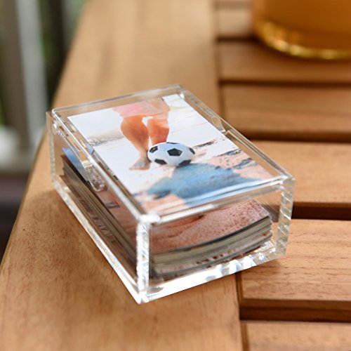 Clear Acrylic Photo Storage Box with Easel-Backed Lid for Zink 2x3 Photo Paper (HP Sprocket, LG, Prynt, LifePrint)