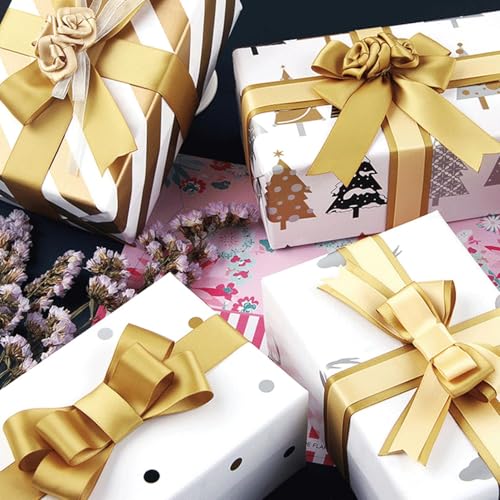 Gift Wrapping Paper Roll, 50×60 Bright Scandi Gift Wrap, Festive Designed Recyclable Kraft Paper, Perfect For Holiday Gifts, Premium Eco Gift Wrap For Anniversary, Wedding, Birthday, Valentines (D)