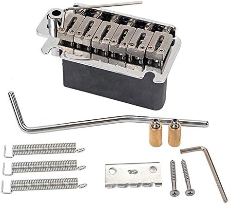 gu6uesa8n 6 String Guitar Tremolo Bridge Assembly System Set ST Electric Guitar Replacement, Stainless Steel