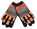 Harley Davidson Flames Mechanics Gloves Size L Velcro Wrist Abrasion Resistant
