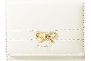 Modacarry Small Wallet Coquette Bow Wallet for Girls Cute Wallet ID Credit Card Holder for Women (CREAM)