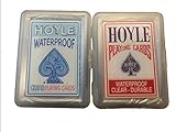 Lot 2 Red and Blue Hoyle Clear and Waterproof Playing Cards